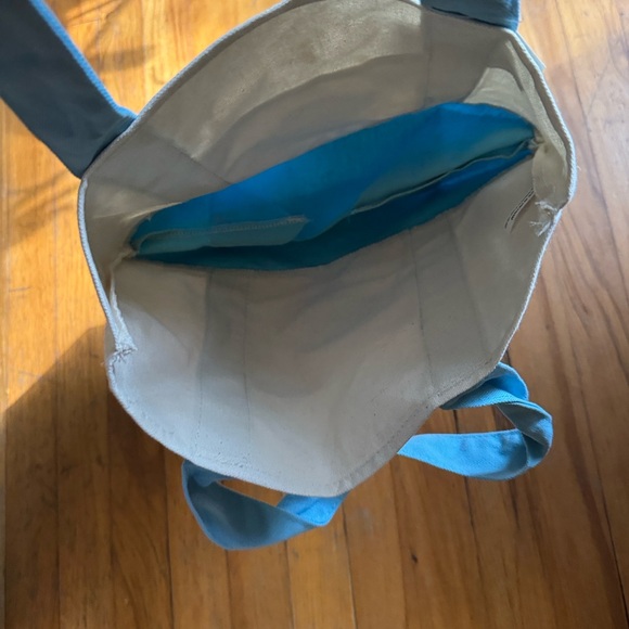NWT Trader Joe’s mini pastel Blue and green tote bag - Picture 4 of 4